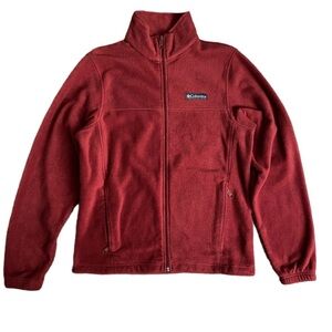 Columbia Men's Deep Red Full Zip Fleece Sweater Size S